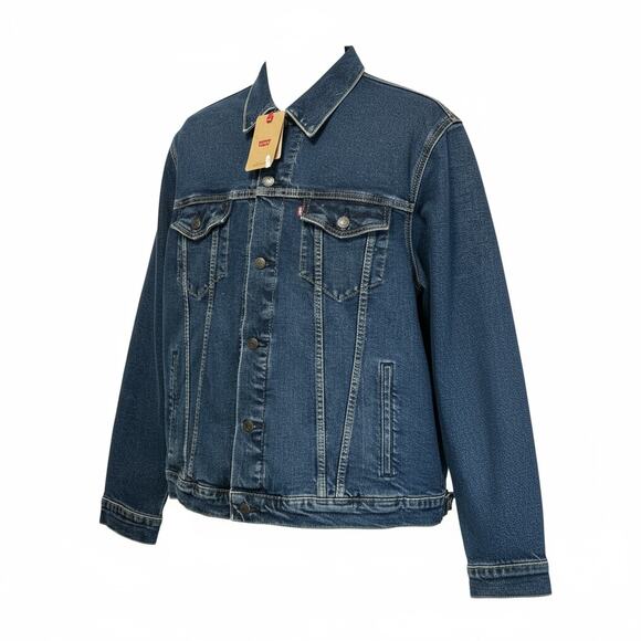 Levi's Trucker Jacket NWT Men's Sz XXL Dark Wash Denim Retro Skater Streetwear - Picture 1 of 9